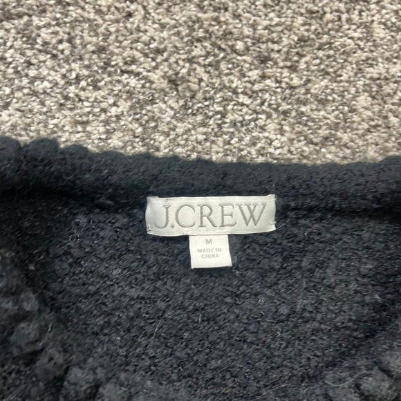 J.Crew Cardigan Sweater Womens Medium Black Merino Alpaca Wool Blend Lady Jacket - Picture 6 of 11